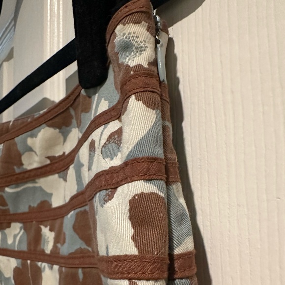 Vintage Fossil Blue & Brown Floral Patterned Cotton Mini Skirt Women’s Size 12 - Picture 5 of 6